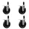 Service Caster 5'' Phenolic Swivel 1-1/4'' Expanding Stem Caster Set Total Lock Brake, 4PK SCC-EXTTL20S615-PHR-114-4 - alternate 1